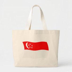 Tela Gigante Bolso tipo tote con la bandera de Singapur