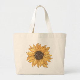 Tela Gigante Bolso Tot Grande Botánico de Girasol Vibrante