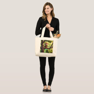 Tela Gigante Desheze Mujeres Bolso de mango mono lindo Moda de