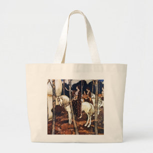 Tela Gigante Doncellas en bolso de los caballos blancos
