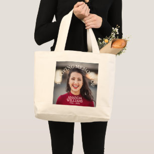 Tela Gigante Gran Bolso De Algodón Memorial Personalizado Sin M