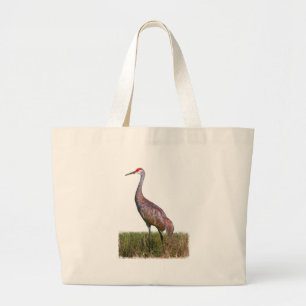 Tela Gigante Grúa de Sandhill en el bolso de la charca