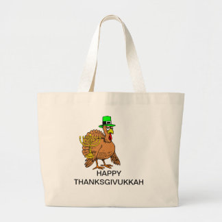 TELA GIGANTE MENORAH Y BOLSO FELIZ DE TURQUÍA THANKSGIVUKKAH
