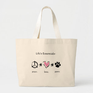 Tela Gigante Paz * amor * bolso de las patas
