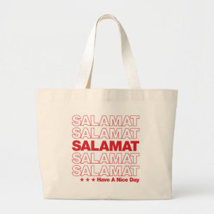 Tela Gigante Salamat "le agradece" diseño del bolso de