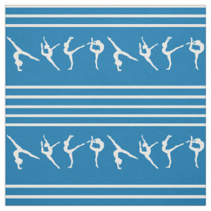 Tela Gimnasia rayada azul y blanca