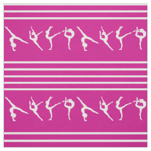 Tela Gimnasia rayada del rosa y blanca