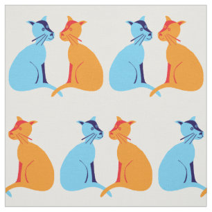 Tela Ginger cat y blue cat