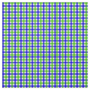 Tela Gingham Azul Y Verde