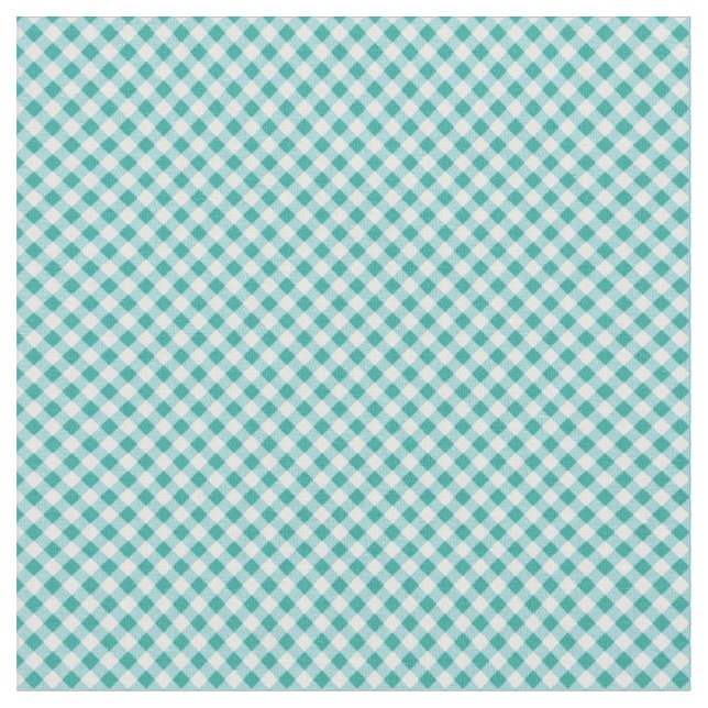 Tela Gingham Blanco Aqua (De cerca)