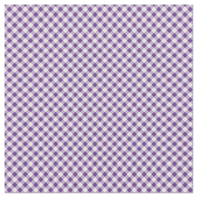 Tela Gingham blanco morado (De cerca)
