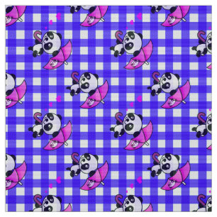 Tela Gingham Blanco Y Azul