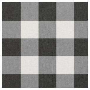 Tela Gingham Blanco Y Negro