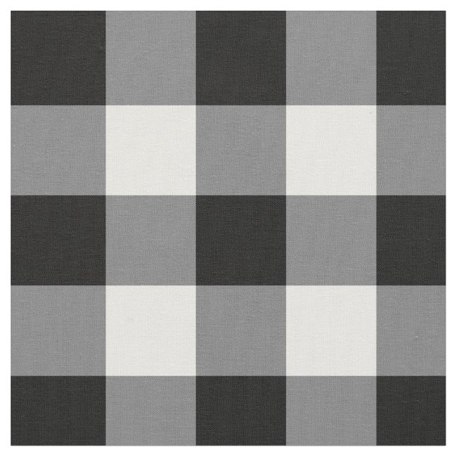 Tela Gingham Blanco Y Negro (De cerca)