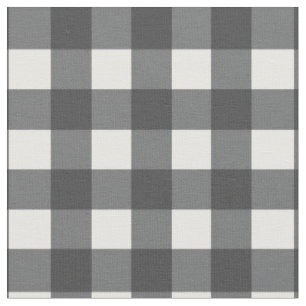 Tela Gingham blanco y negro