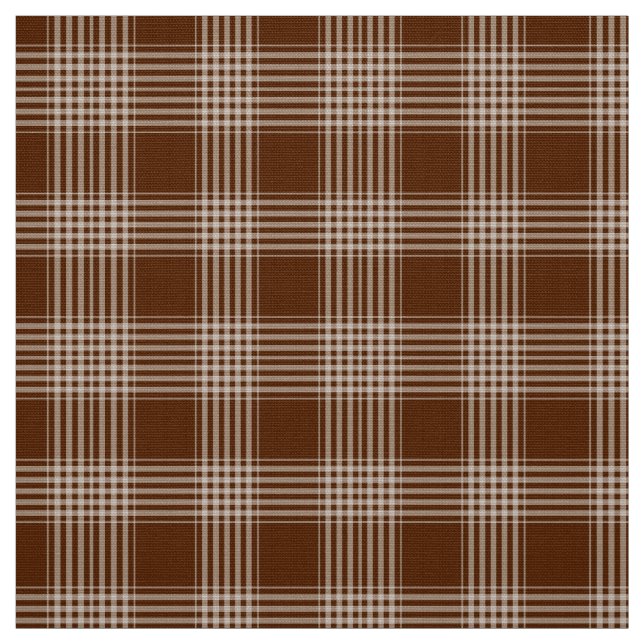 Tela Gingham Check Brown y White Fabric (Retal)