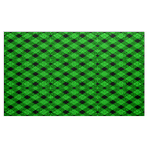 Tela Gingham Check Green y Black Pattern Fabric