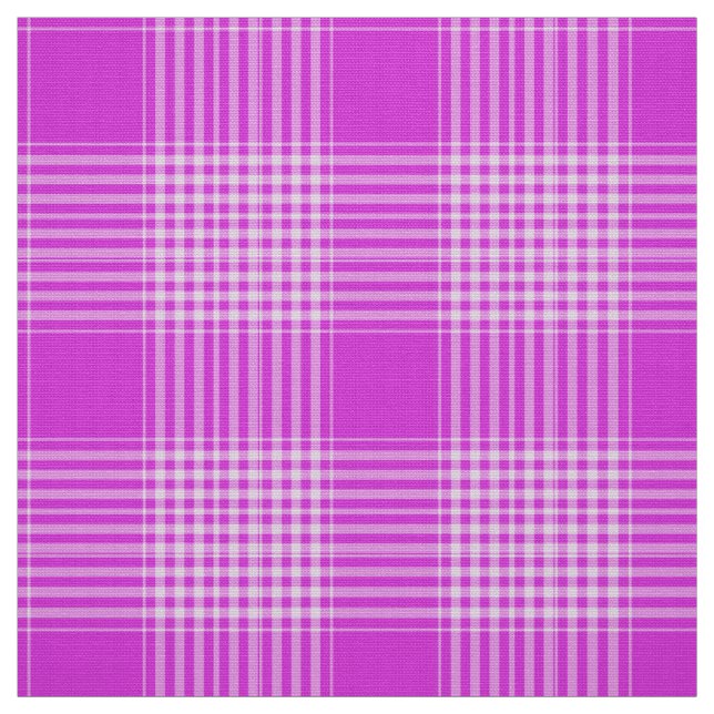 Tela Gingham Check Light Purple and White Fabric (Retal)