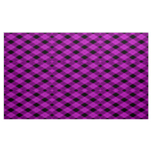 Tela Gingham Check Purple and Black Pattern Fabric