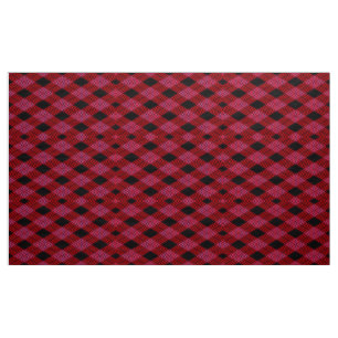 Tela Gingham Checkered Red and Black Pattern Fabric