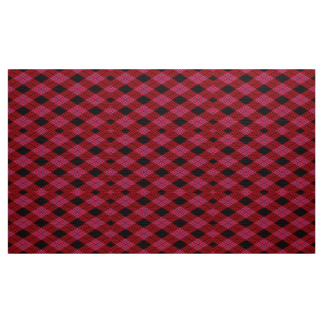 Tela Gingham Checkered Red and Black Pattern Fabric (Yarda)