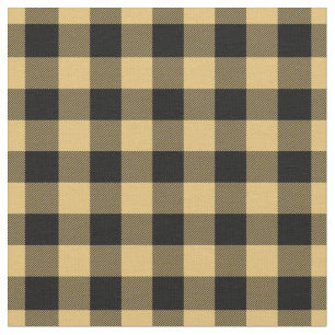 Tela Gingham de cuadros amarillos y negros