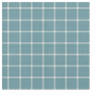 Tela Gingham de cuadros grandes gris teal y blanco