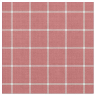Tela Gingham de Cuadros Grandes Rojo Indio y Blanco