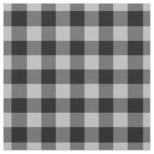 Tela Gingham de Cuadros Gris Claro y Negro