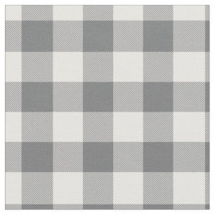 Tela Gingham de Cuadros Gris Oscuro y Blanco