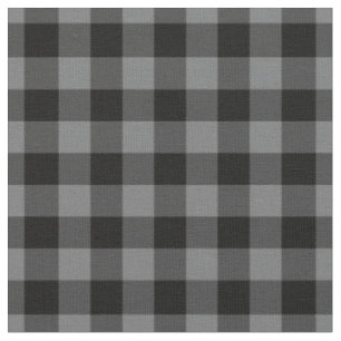 Tela Gingham de Cuadros Gris Oscuro y Negro