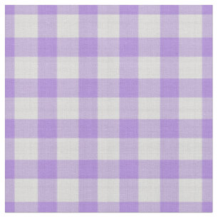 Tela Gingham de cuadros lavanda y blanco