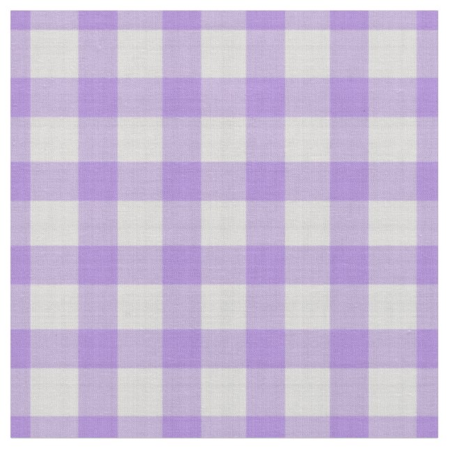 Tela Gingham de cuadros lavanda y blanco (De cerca)