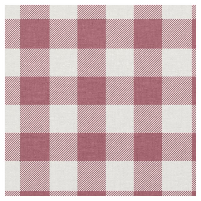 Tela Gingham de Cuadros Rojo y Blanco Vintage (De cerca)