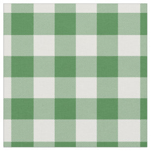 Tela Gingham de cuadros verdes y blancos