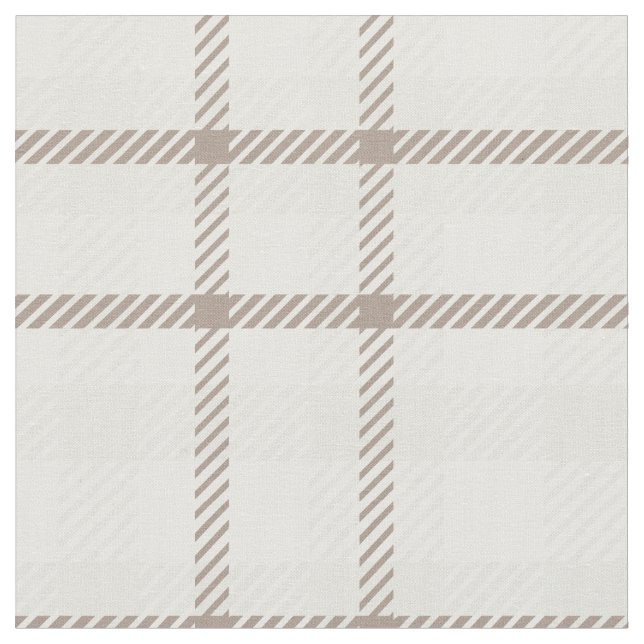 Tela Gingham plaid neutral coffee latte stripes  (De cerca)