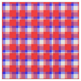 Tela Gingham rojo y azul