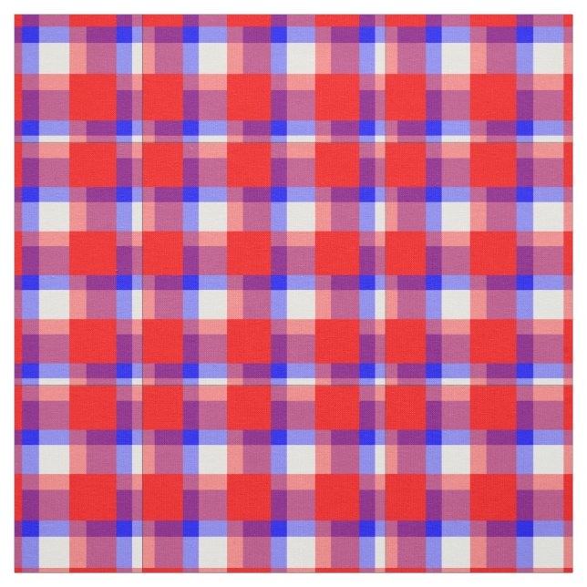 Tela Gingham rojo y azul (Retal)