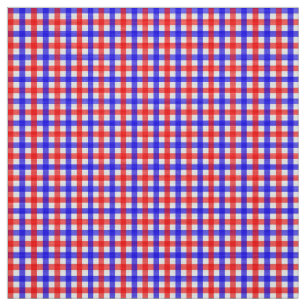 Tela Gingham Rojo Y Azul