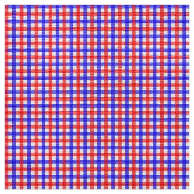 Tela Gingham Rojo Y Azul (Retal)