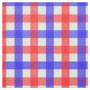Tela Gingham Rojo Y Azul