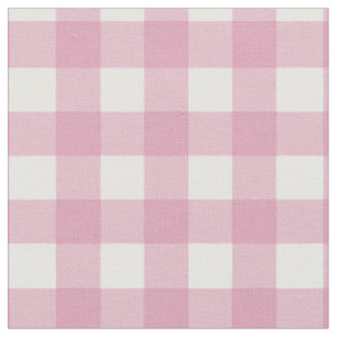 Tela Gingham rosa y blanco