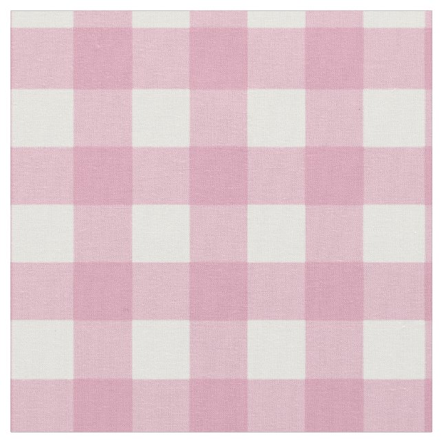 Tela Gingham rosa y blanco (De cerca)