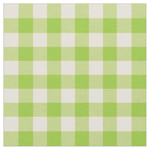 Tela Gingham verde verde y blanco antiguo de Apple