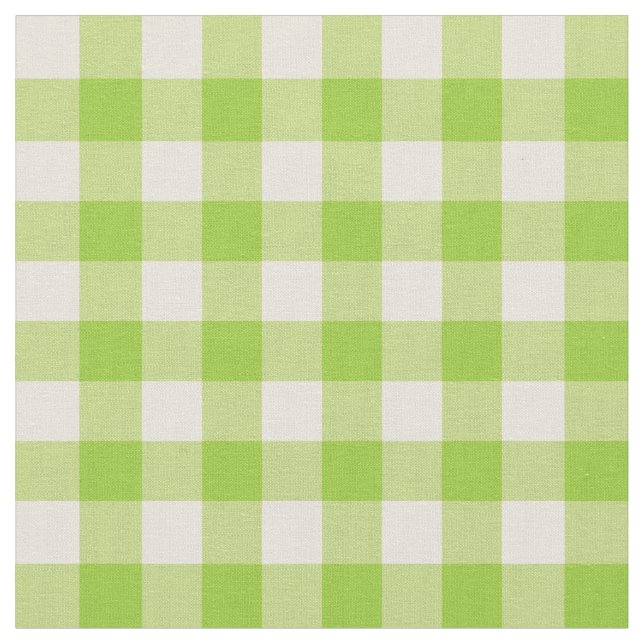 Tela Gingham verde verde y blanco antiguo de Apple (De cerca)