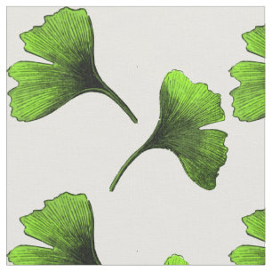 Tela Ginkgo Biloba deja patrón de arte botánico