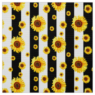 Tela Girasol rayado negro y blanco