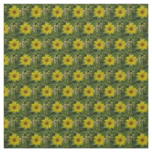 Tela girasoles amarillos pequeños en el jardín