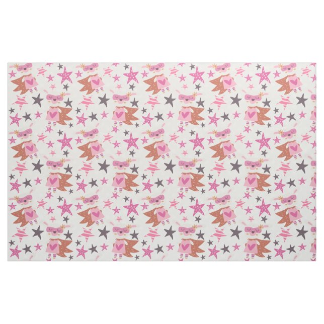 Tela Girly Bunny Super Hero Fabric ("Cuarto gordo" (fat quarter))