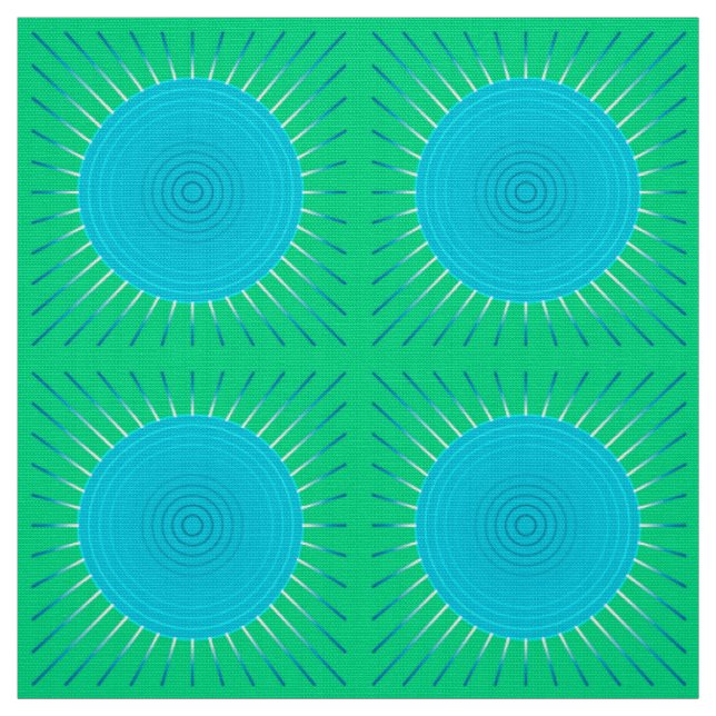 Tela Giro geométrico moderno - azul y verde jade (Retal)